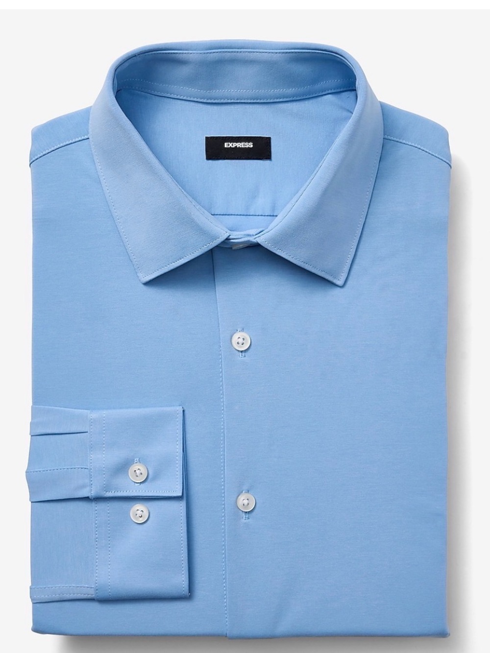 Express Men’s Sky Blue Dress Shirt - Tailored Point Collar